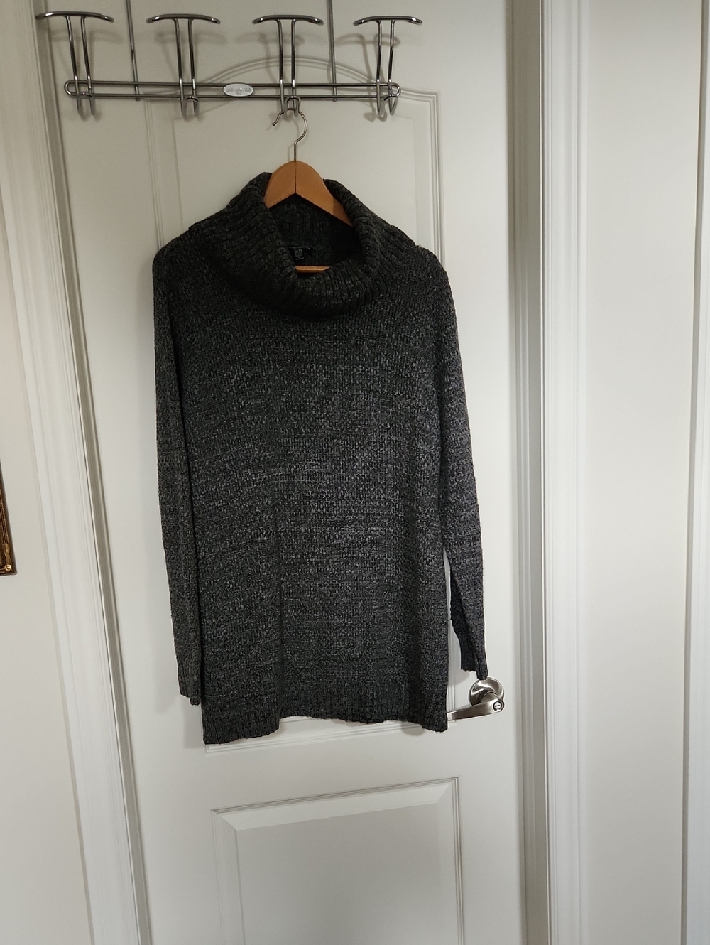 XL Hilary Radley Dark Charcoal Cowl Neck Sweater